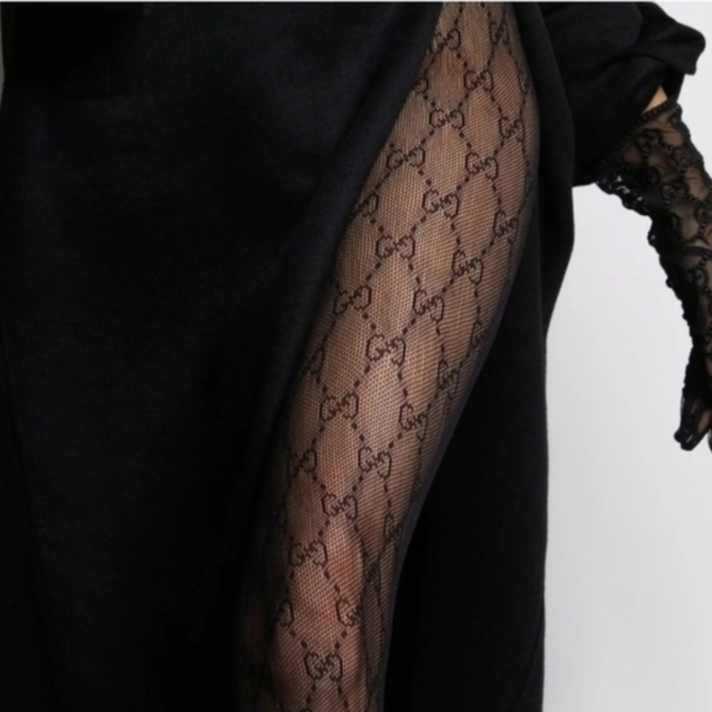 Gucci Black Interlocking GG Patterned Stretch Tights Size OS - Picture 3 of 3